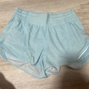 High rise 2.5 heathered icing blue hotty hots lulu lemon